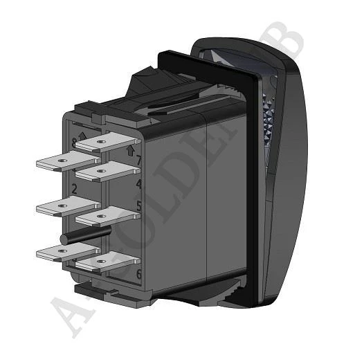 DPDT 7P Green Rocker Switch