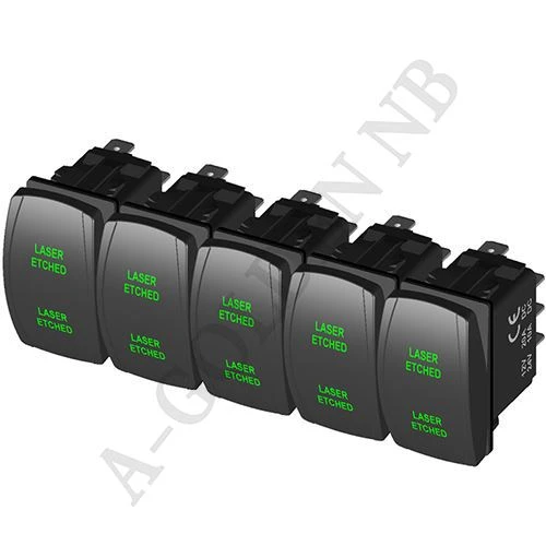 DPDT 7P Green Rocker Switch