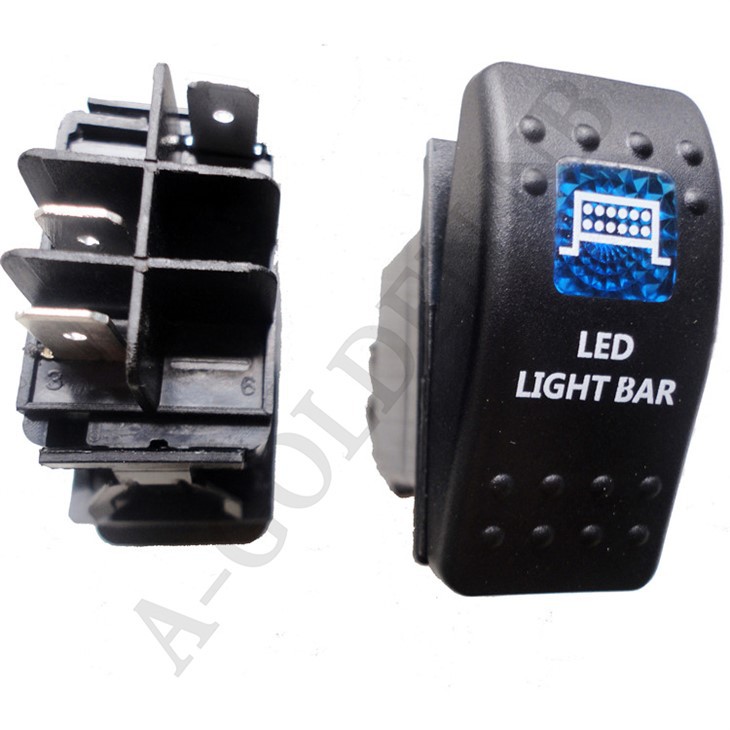 DPST 6 Pins 1 LED Rocker Switch